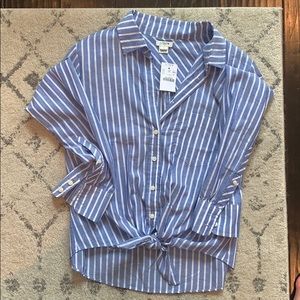NWT J. Crew Tie Front Top